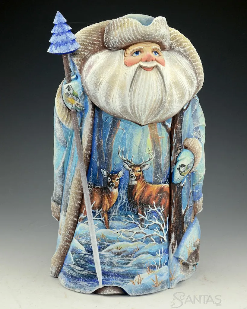 12 inch Russian Santa with Deer and Wildlife