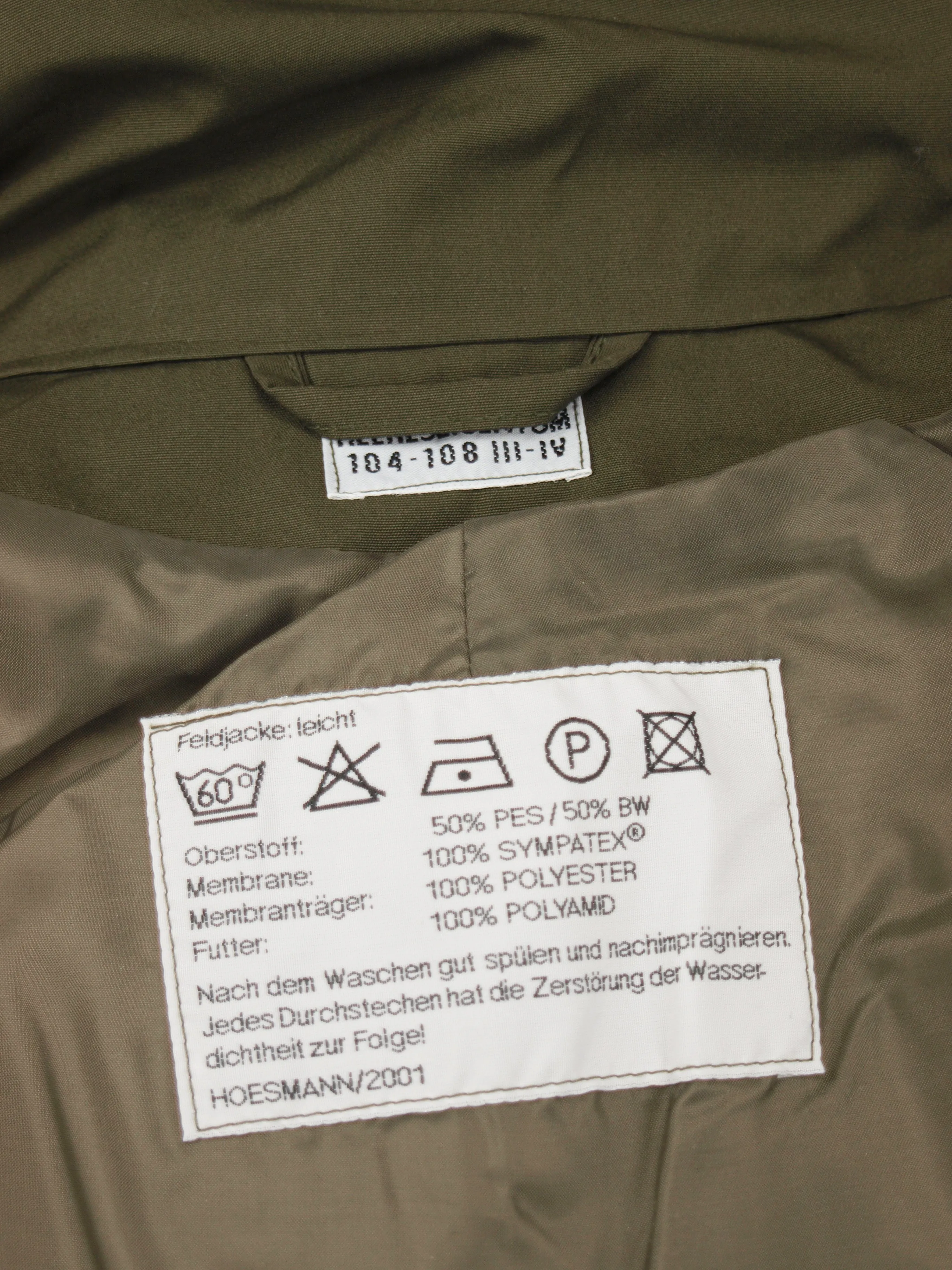 Austrian Army M65 Gore-Tex/Sympatex  Jacket -- Unissued --