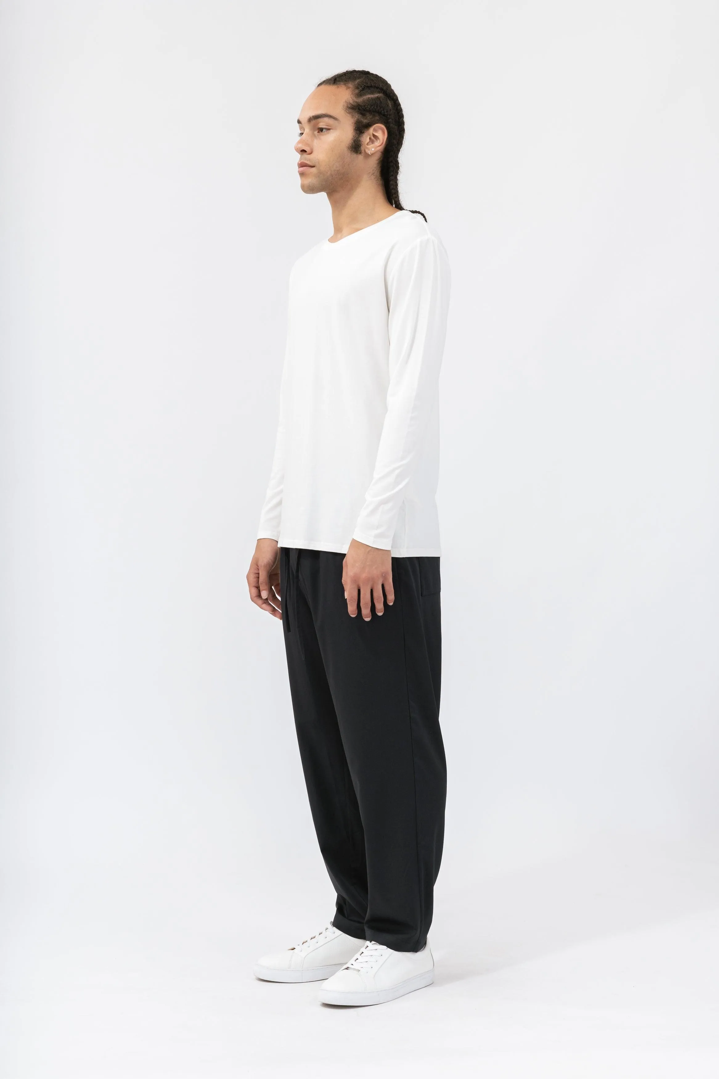 Bamboo Contrast Piping Long Sleeve Tee