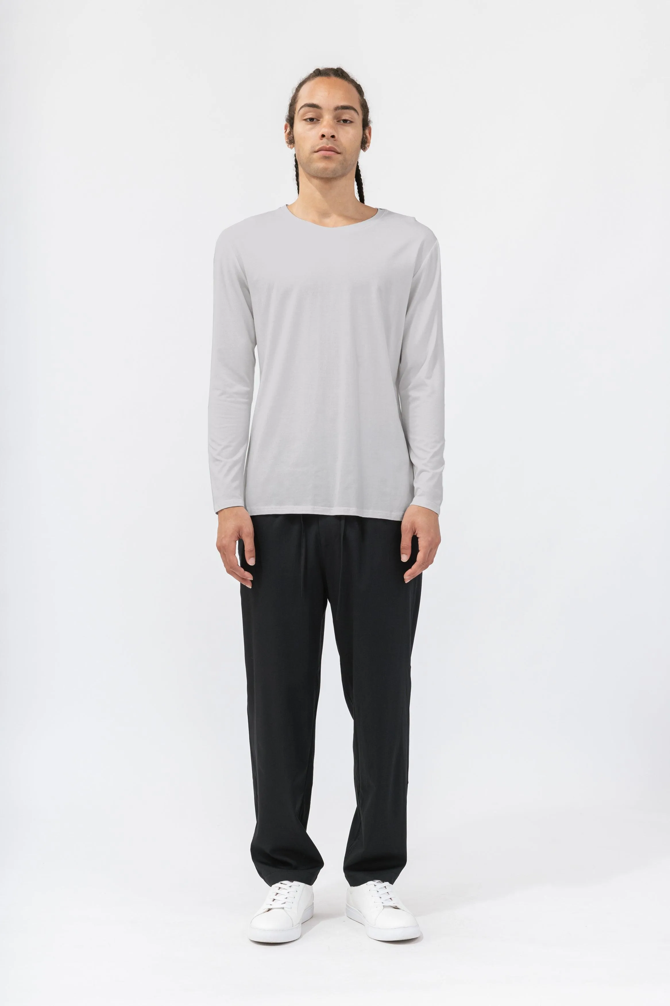 Bamboo Contrast Piping Long Sleeve Tee