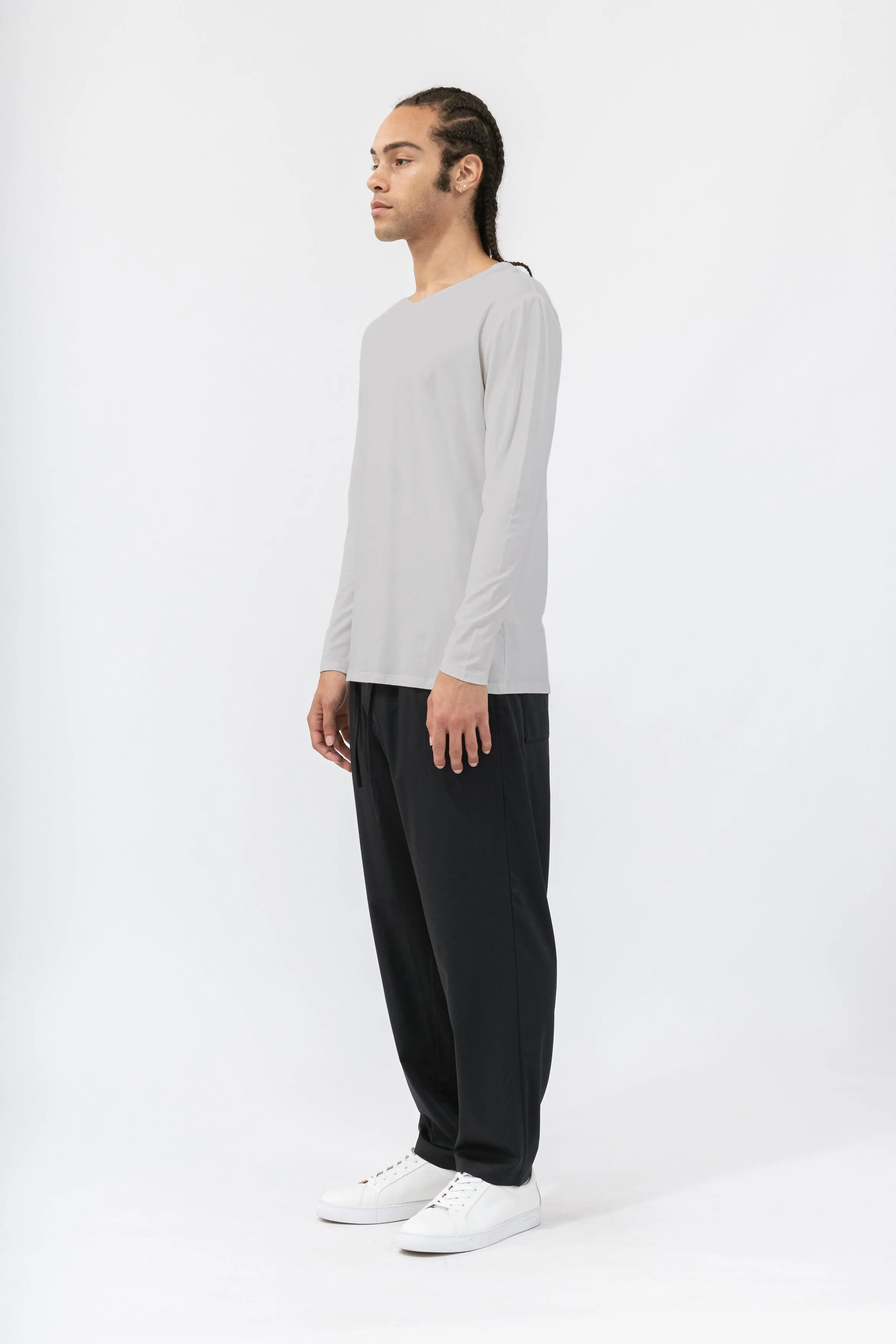 Bamboo Contrast Piping Long Sleeve Tee