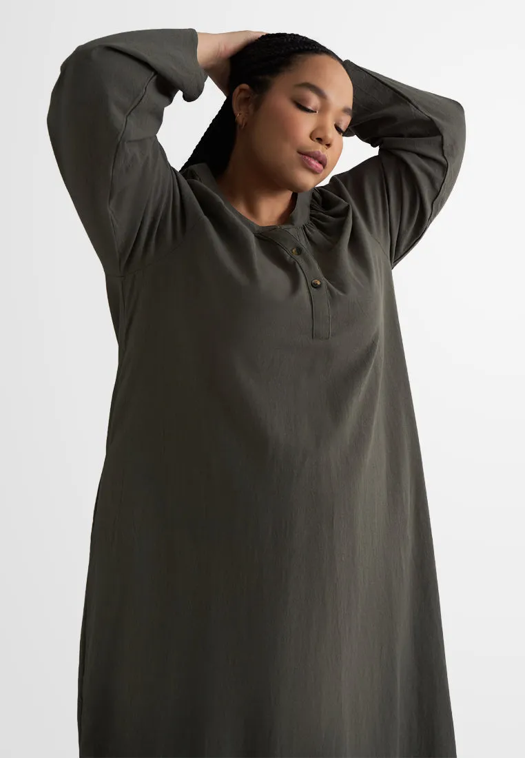 Bebas ZEN Effortless Stand Collar Tunic Dress