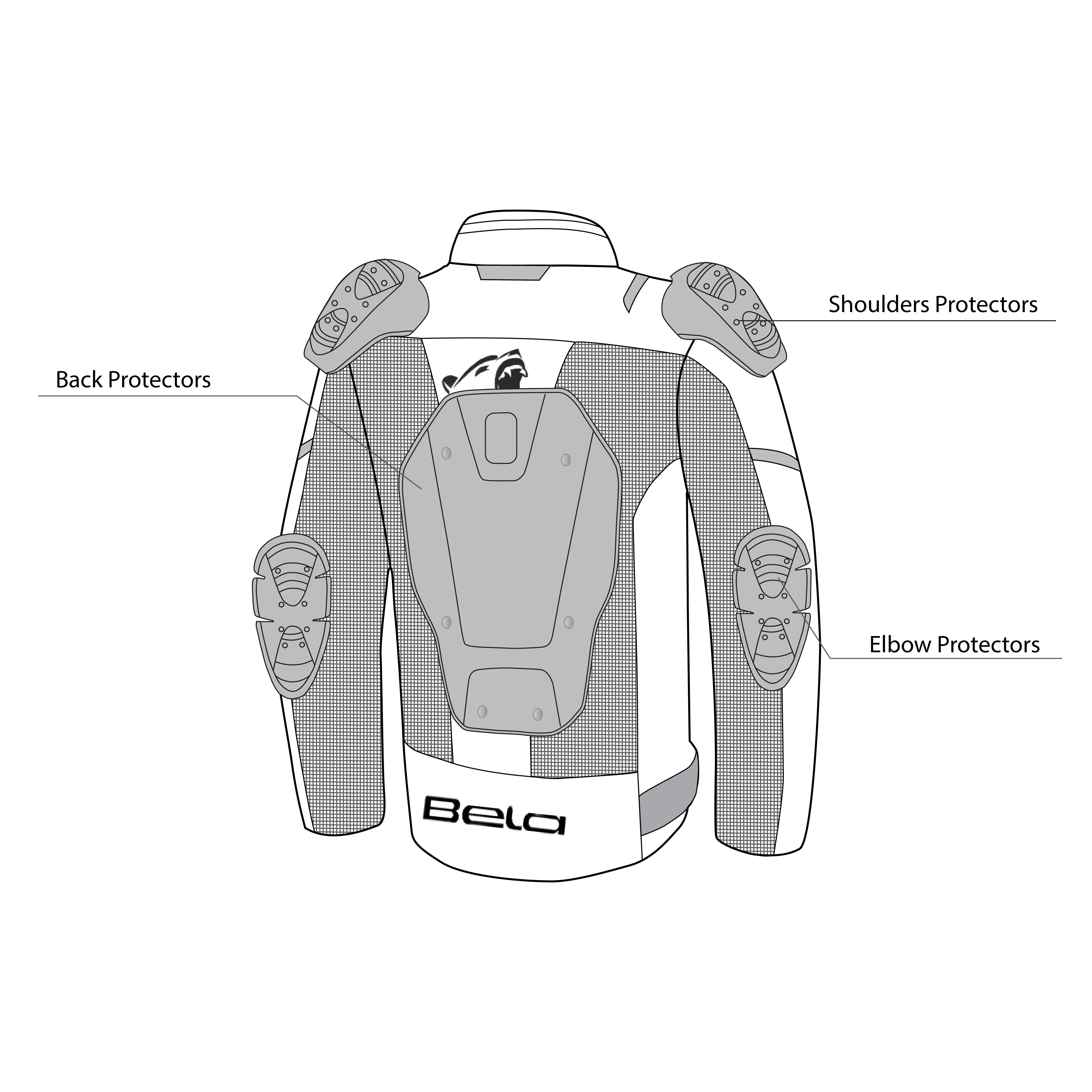 BELA Mesh Pro Lady Motorbike Touring Jacket Black