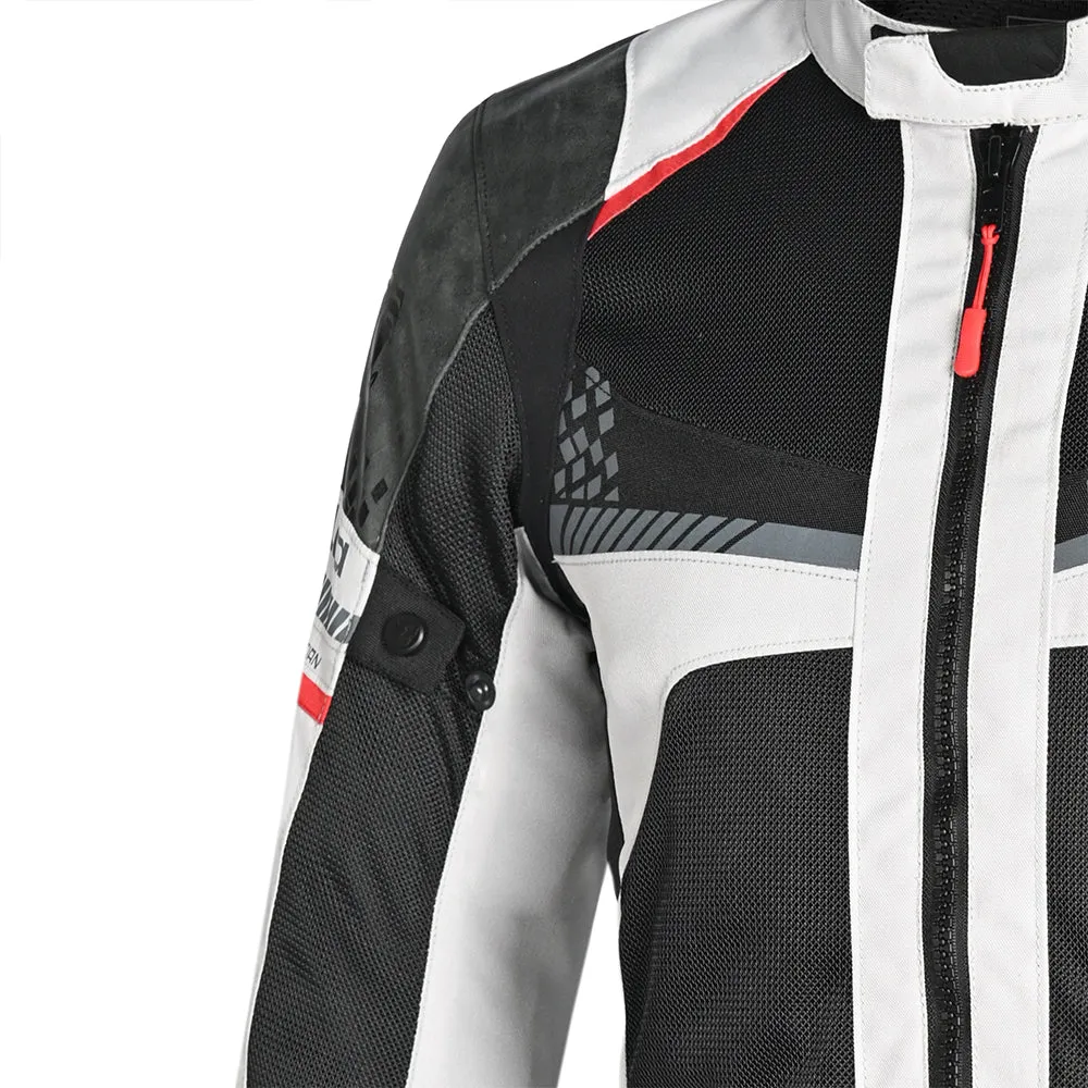 BELA Onsaker Motorcycle Textile Jacket - White Black Red