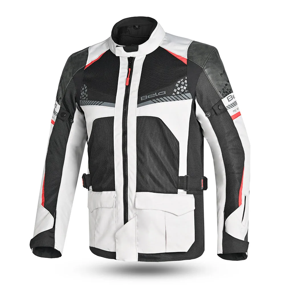 BELA Onsaker Motorcycle Textile Jacket - White Black Red