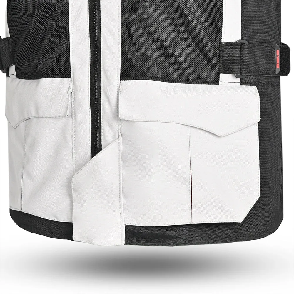 BELA Onsaker Motorcycle Textile Jacket - White Black Red