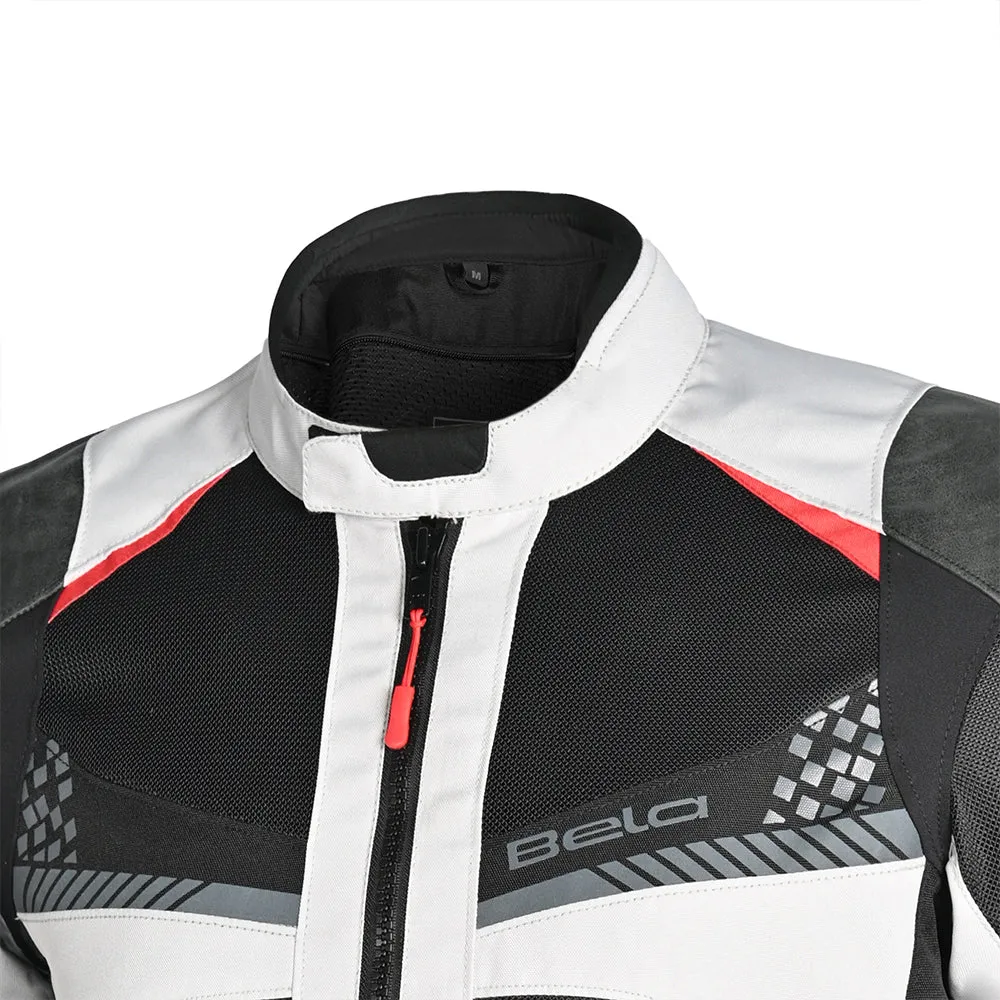 BELA Onsaker Motorcycle Textile Jacket - White Black Red