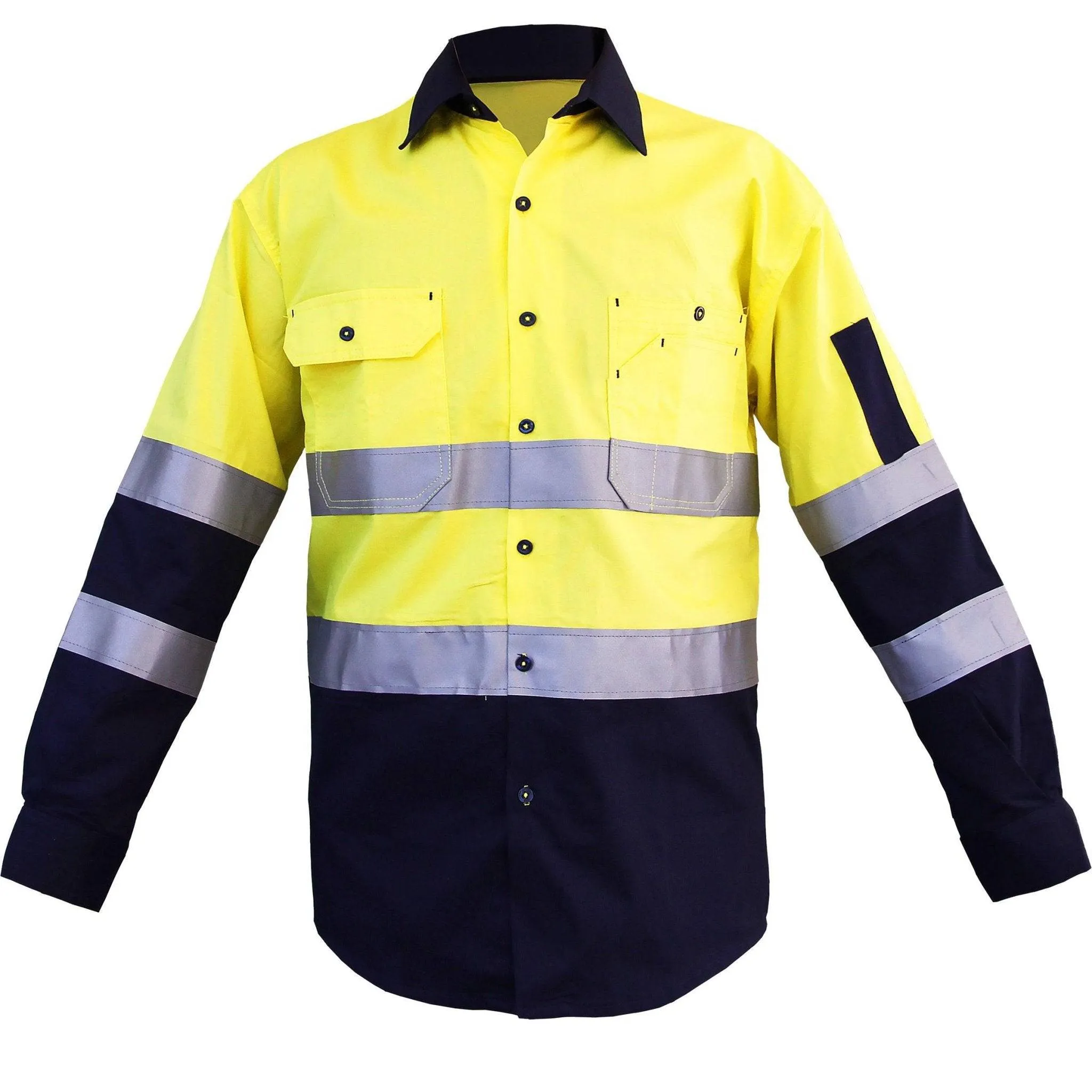 Big Bee Men's Hi Vis Shirts Reflective Tape, Light Weight Cotton