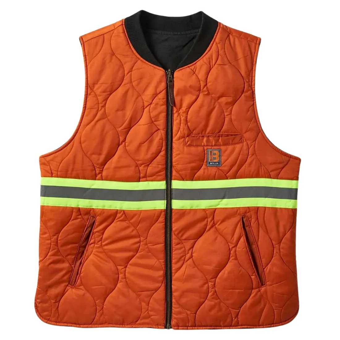 Brixton Builders Abraham Reversible Vest - Washed Black/Rust Orange