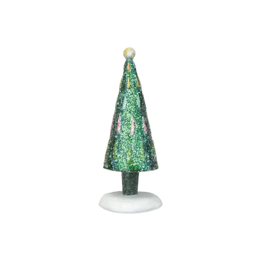 Christmas Tree with Stripes, Star, & Glitter