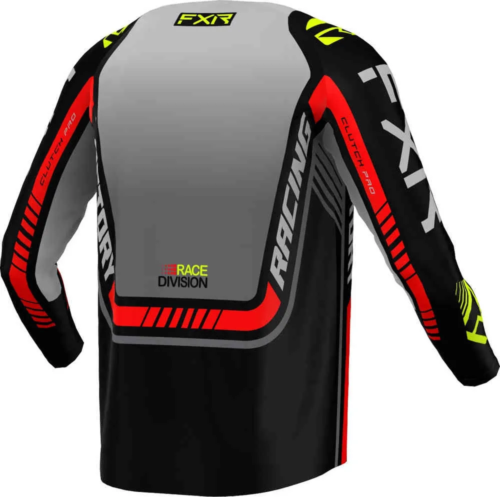 Clutch Pro 2023 FXR Motocross Jersey, Grey/Black/Red