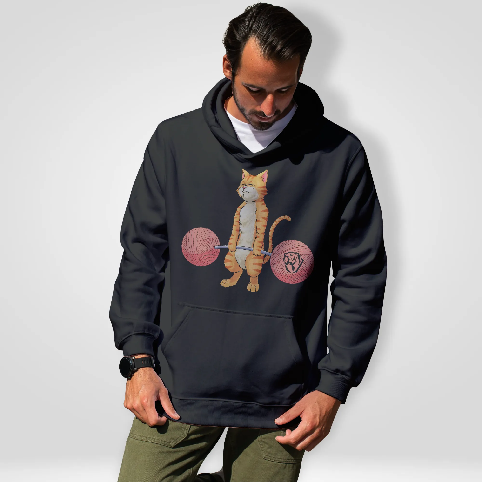 Deadlifting Ginger Cat Hoodie