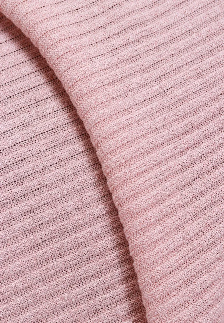 Emmalyn Lightweight Ribbed Knit Top - Baby Pink