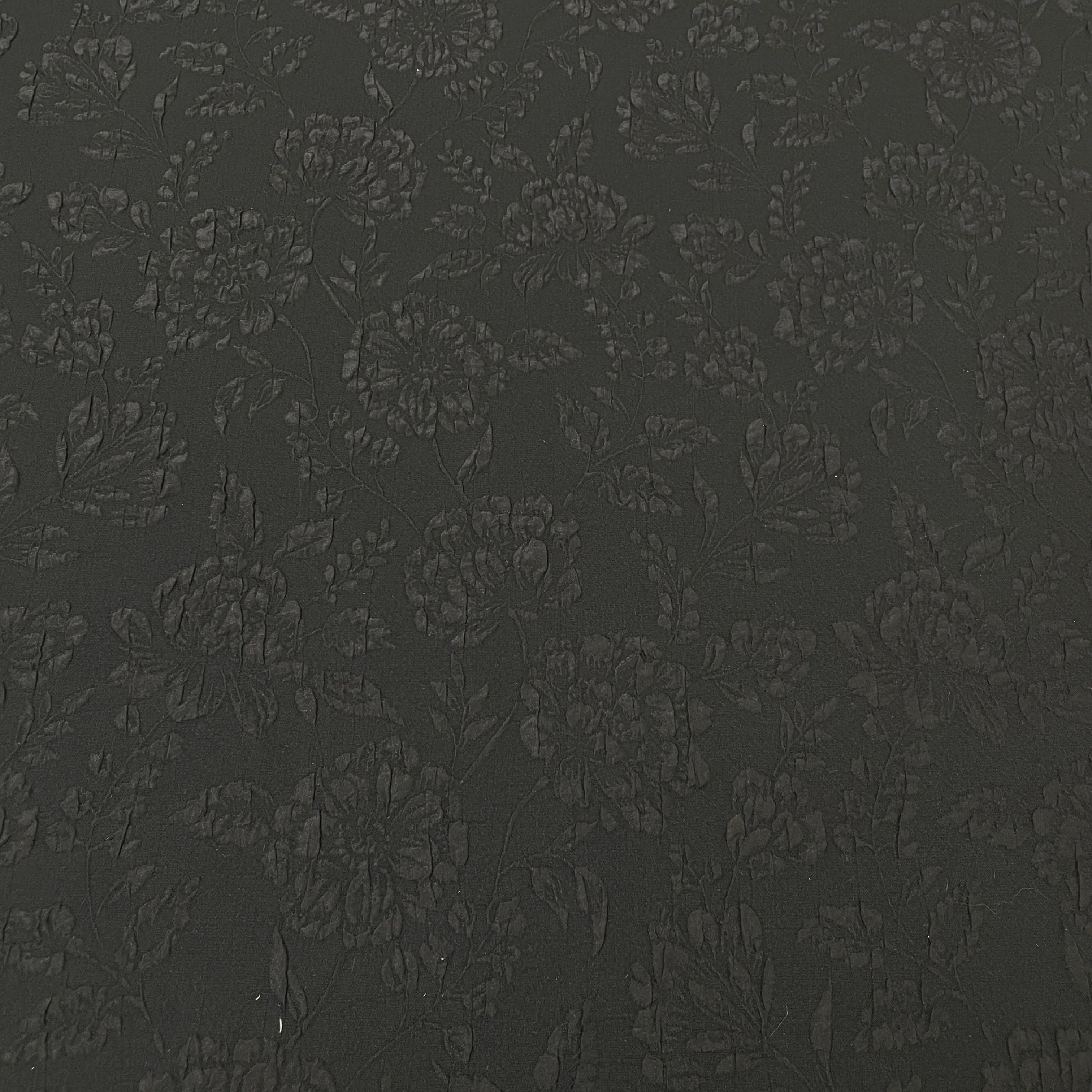 Exclusive Black Floral Embossed Knitted Lycra Fabric