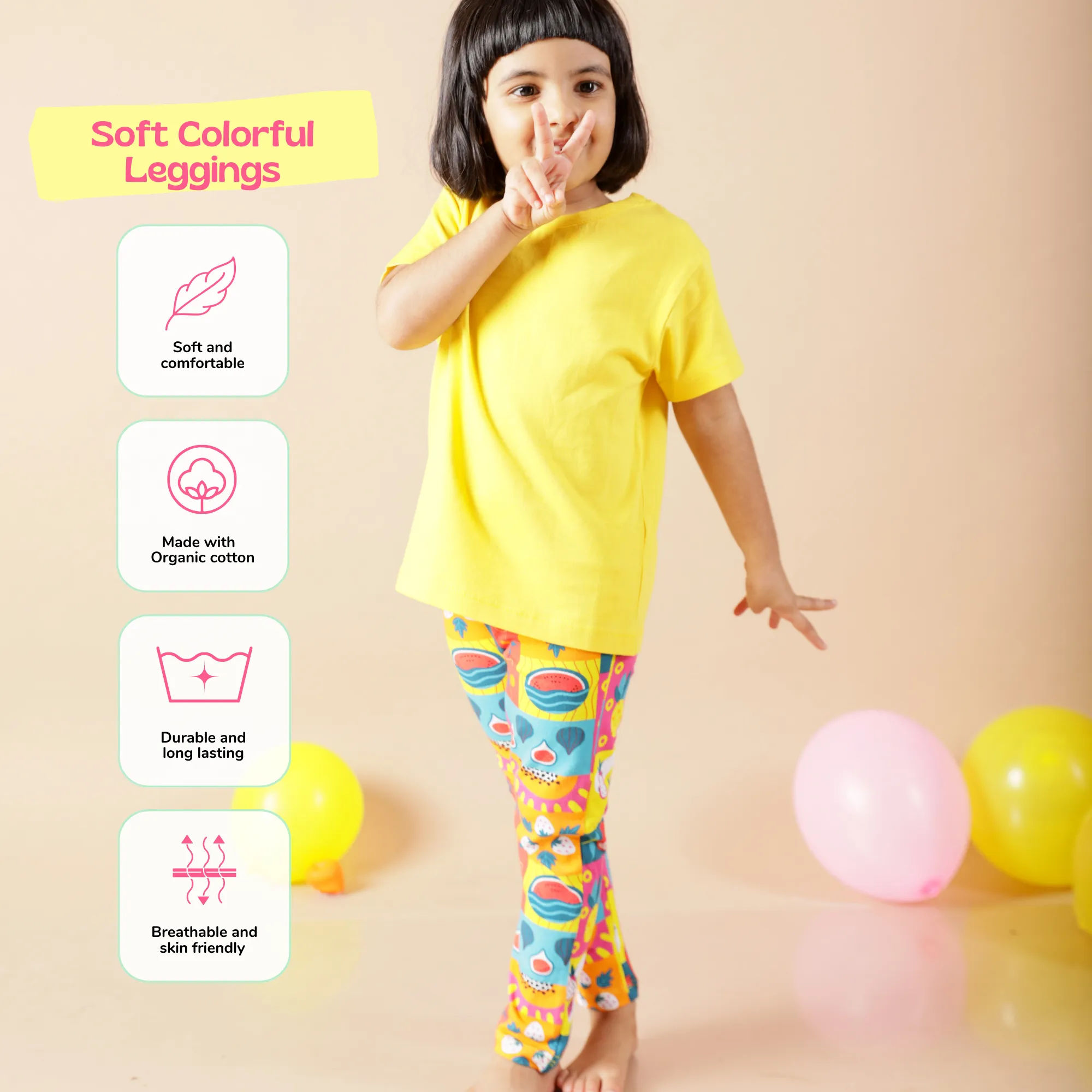 Girl Leggings - Mixed Fruit