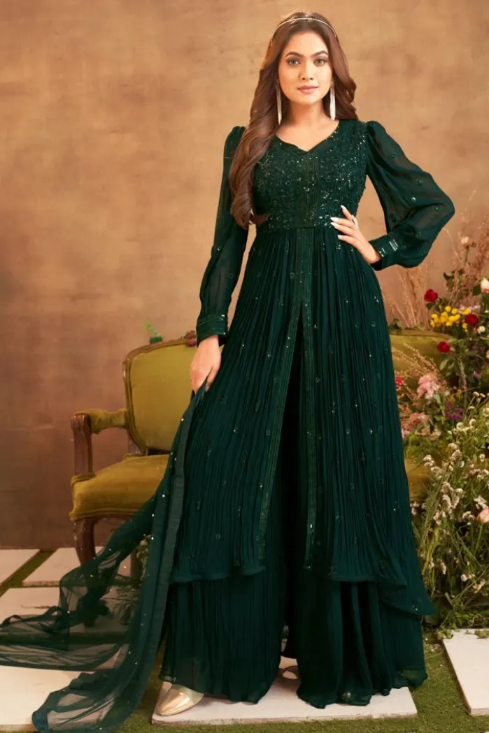 Green Gharara Pant Ladies Suit