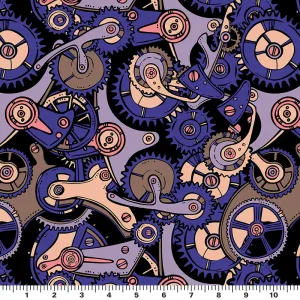 Grind My Gears Printed Spandex Fabric | Blue Moon Fabrics