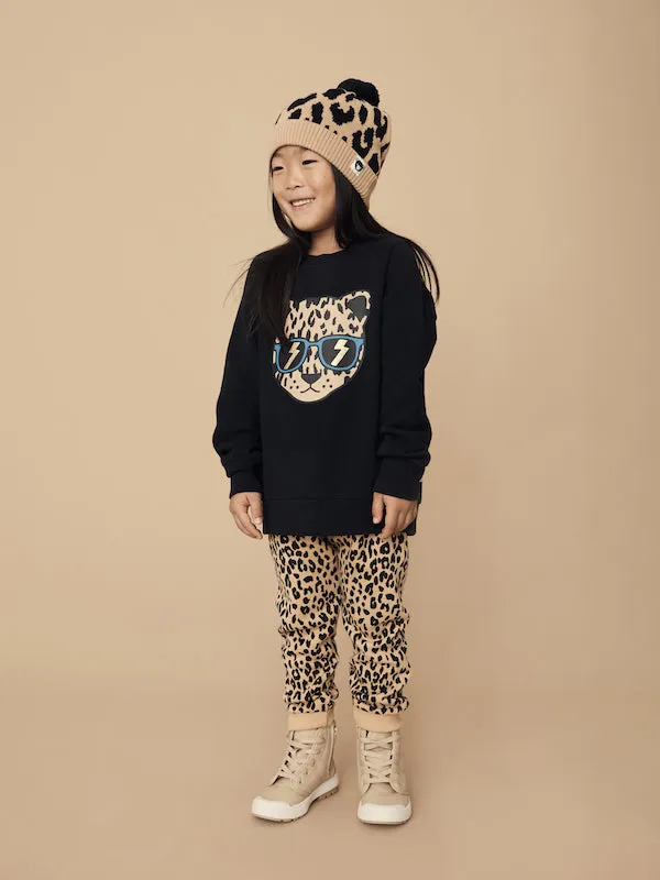 Huxbaby Leopard Drop Crotch Pant Fleece