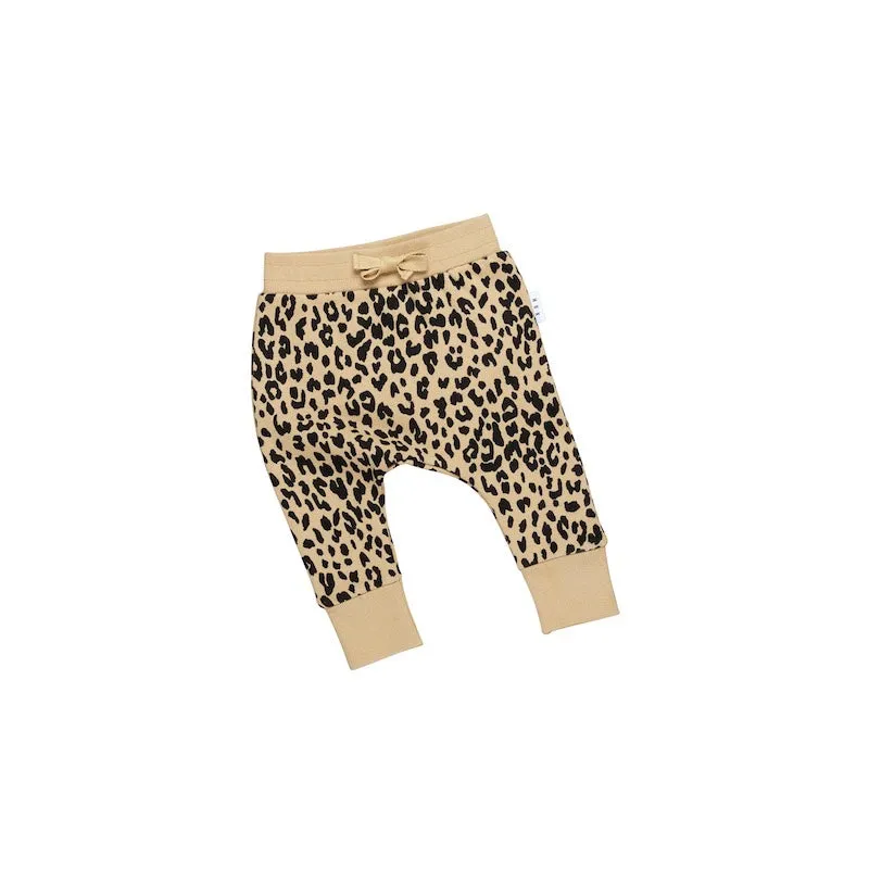 Huxbaby Leopard Drop Crotch Pant Fleece