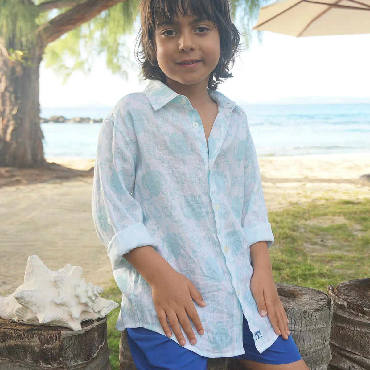 Kids' Linen Shirt TURTLE TRELLIS