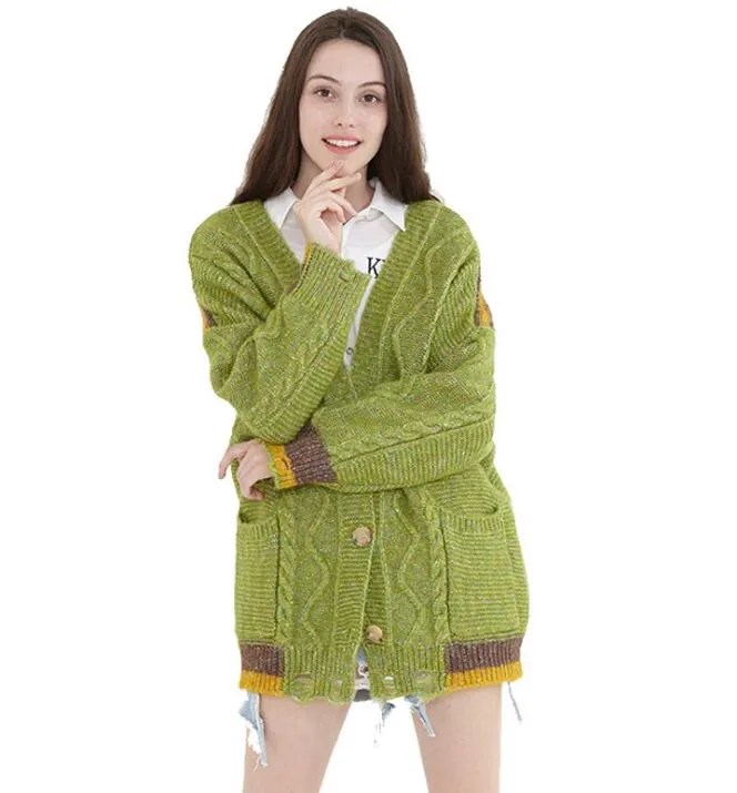 loose cardigan Short Style Women Tops Woolen Knit Sweater