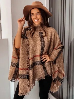 Mocha Plaid Poncho