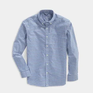 On-The-Go brrr° Gingham Shirt in Blue Bay by Vineyard Vines