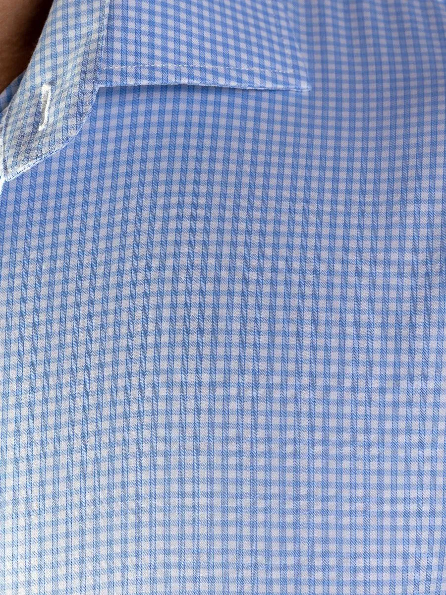 Performance Bamboo Dress Shirt - Light Blue Gingham