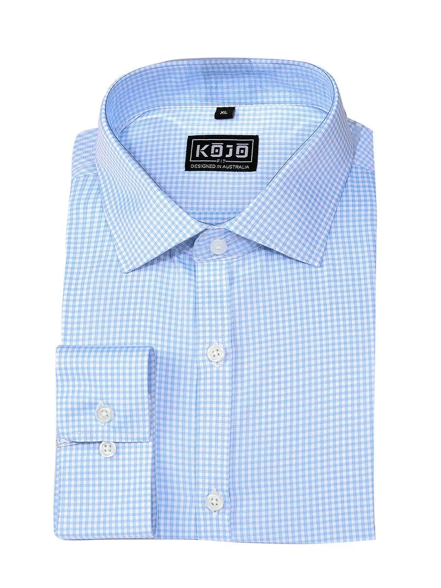 Performance Bamboo Dress Shirt - Light Blue Gingham