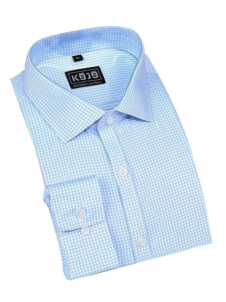 Performance Bamboo Dress Shirt - Light Blue Gingham