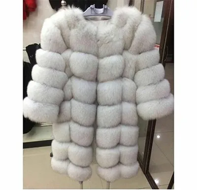 Real Fox Fur Coat Long Coats