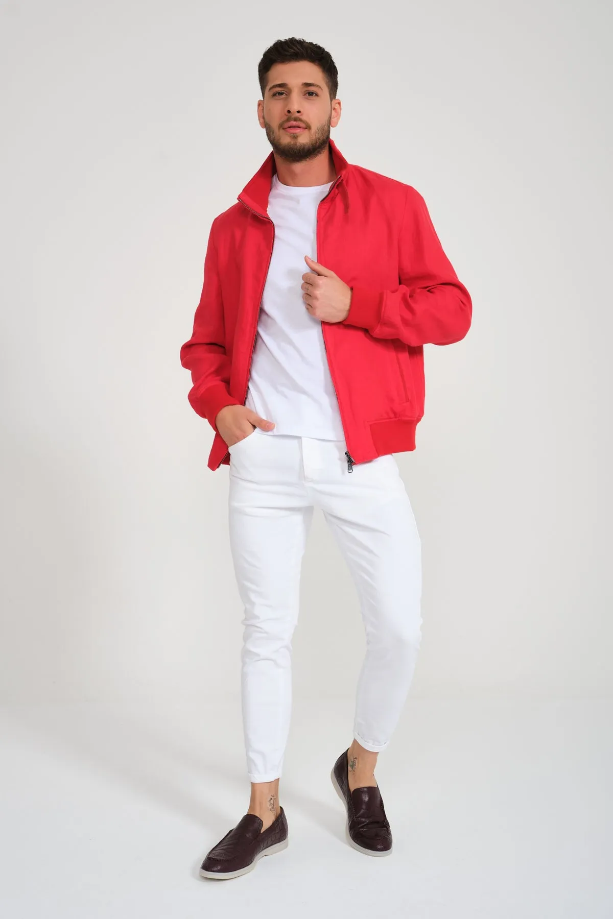 Red Linen Jacket