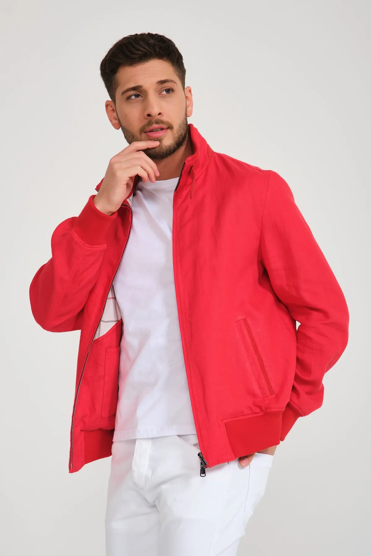 Red Linen Jacket