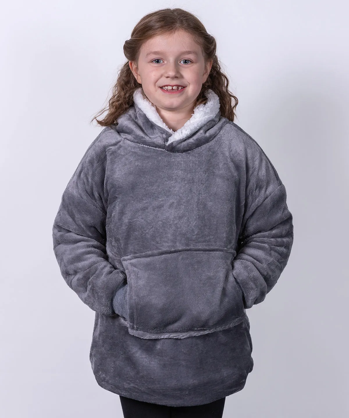 Red - The Kids Ribbon oversized cosy reversible sherpa hoodie