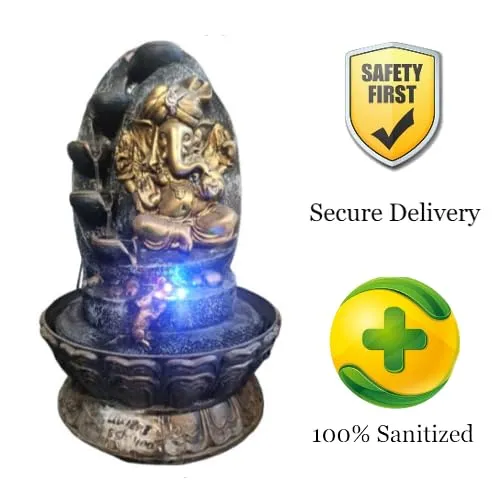 Sangam Homes Ganesh Water Fountain for Home Decor Indoor & Outdoor (15inch x 8inch).