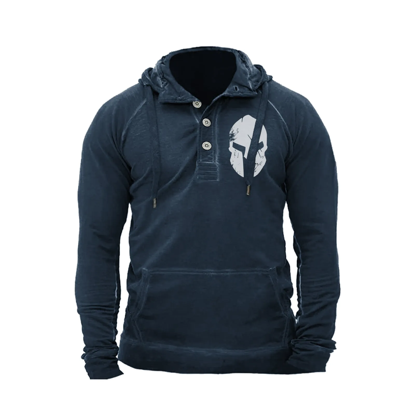 SPARTAN BUTTON RAGLAN GRAPHIC POCKET HOODIE