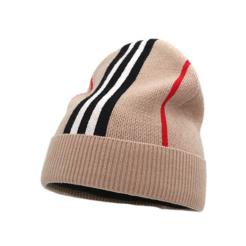 Winter Striped Fashion Letter Windproof Warm Knitted Hat