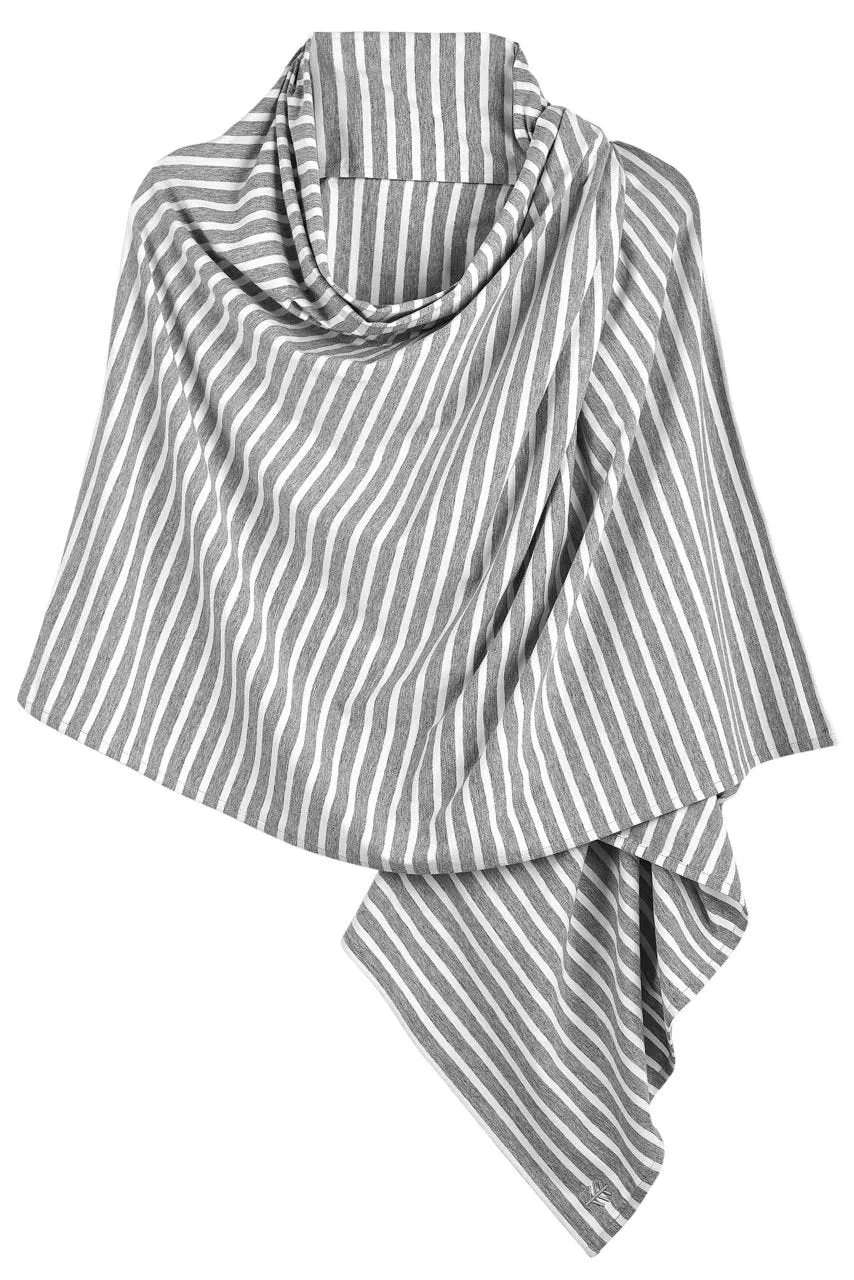 Women's Sanibel Everyday Beach Shawl  |  Grey/White Stripe