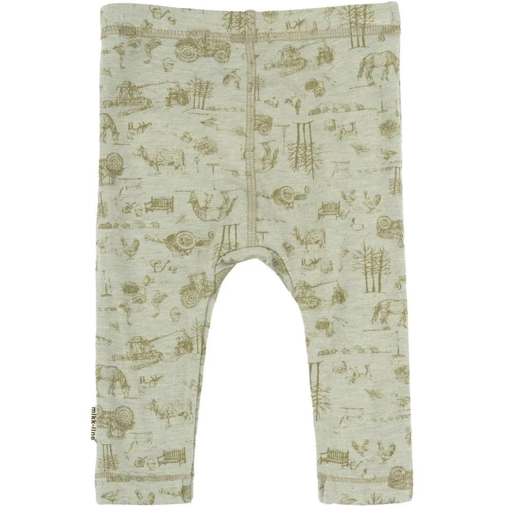 Wool/Bamboo Leggings (Printed) - Desert Sage