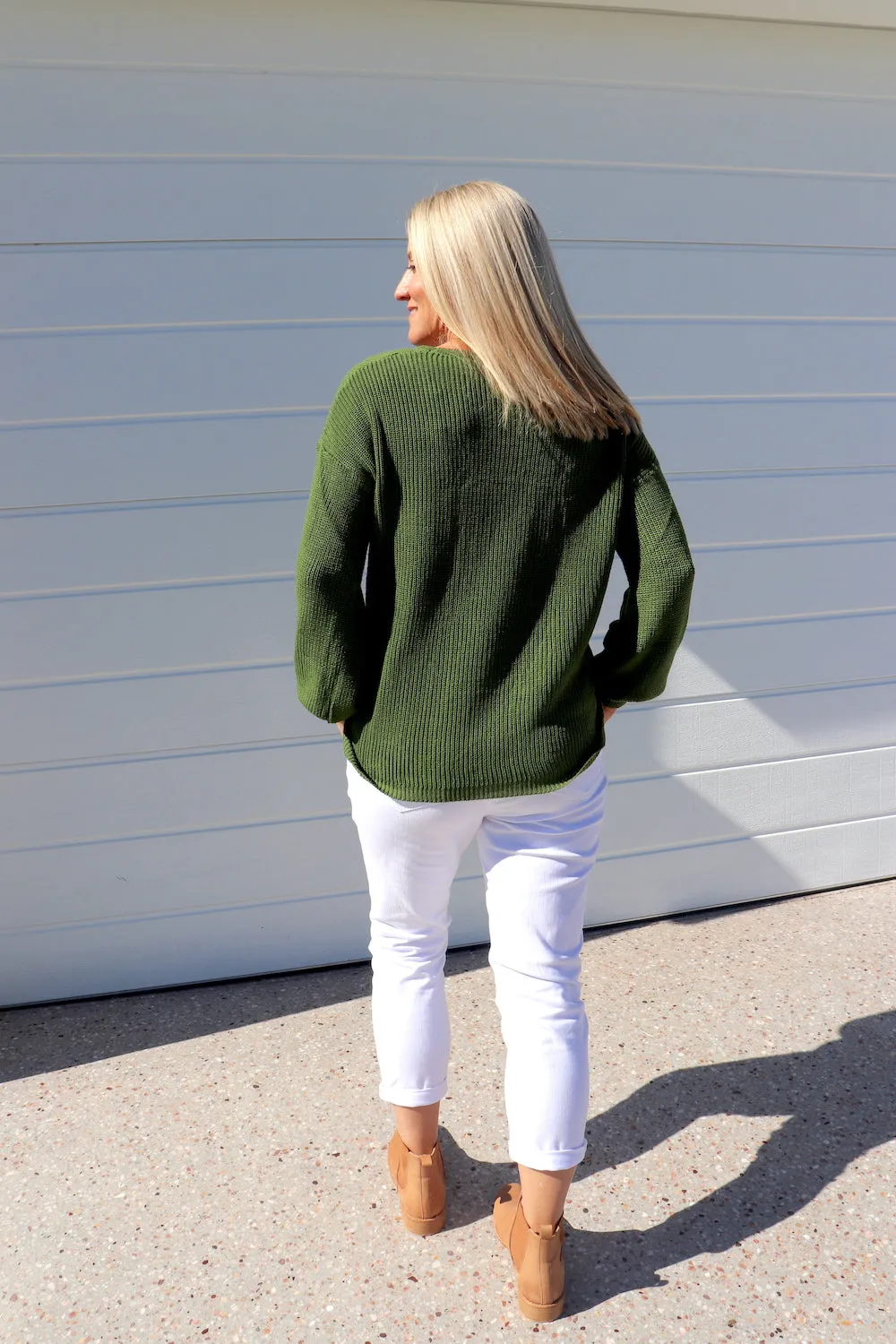 Zara Knit Sweater in Forest Green