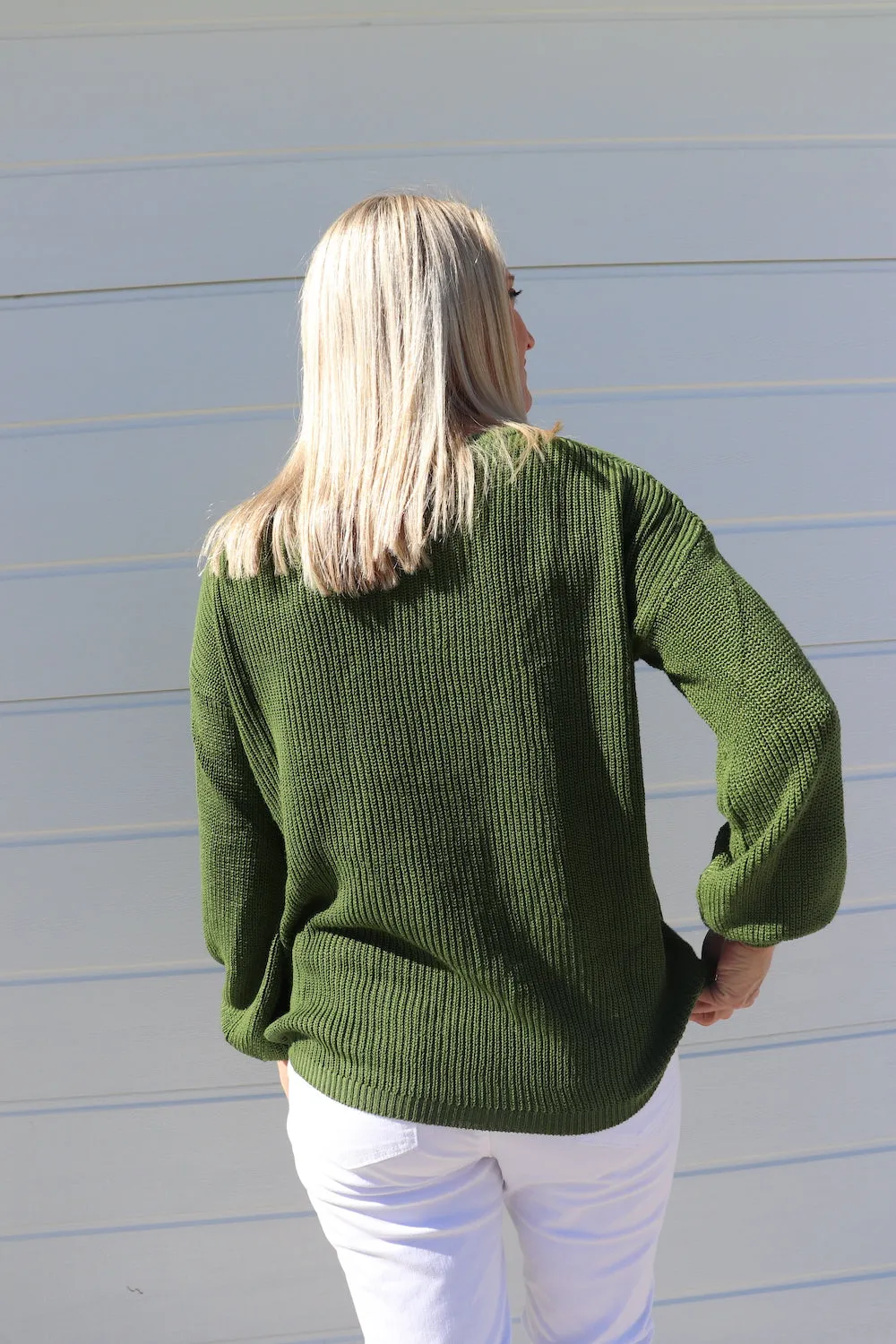 Zara Knit Sweater in Forest Green