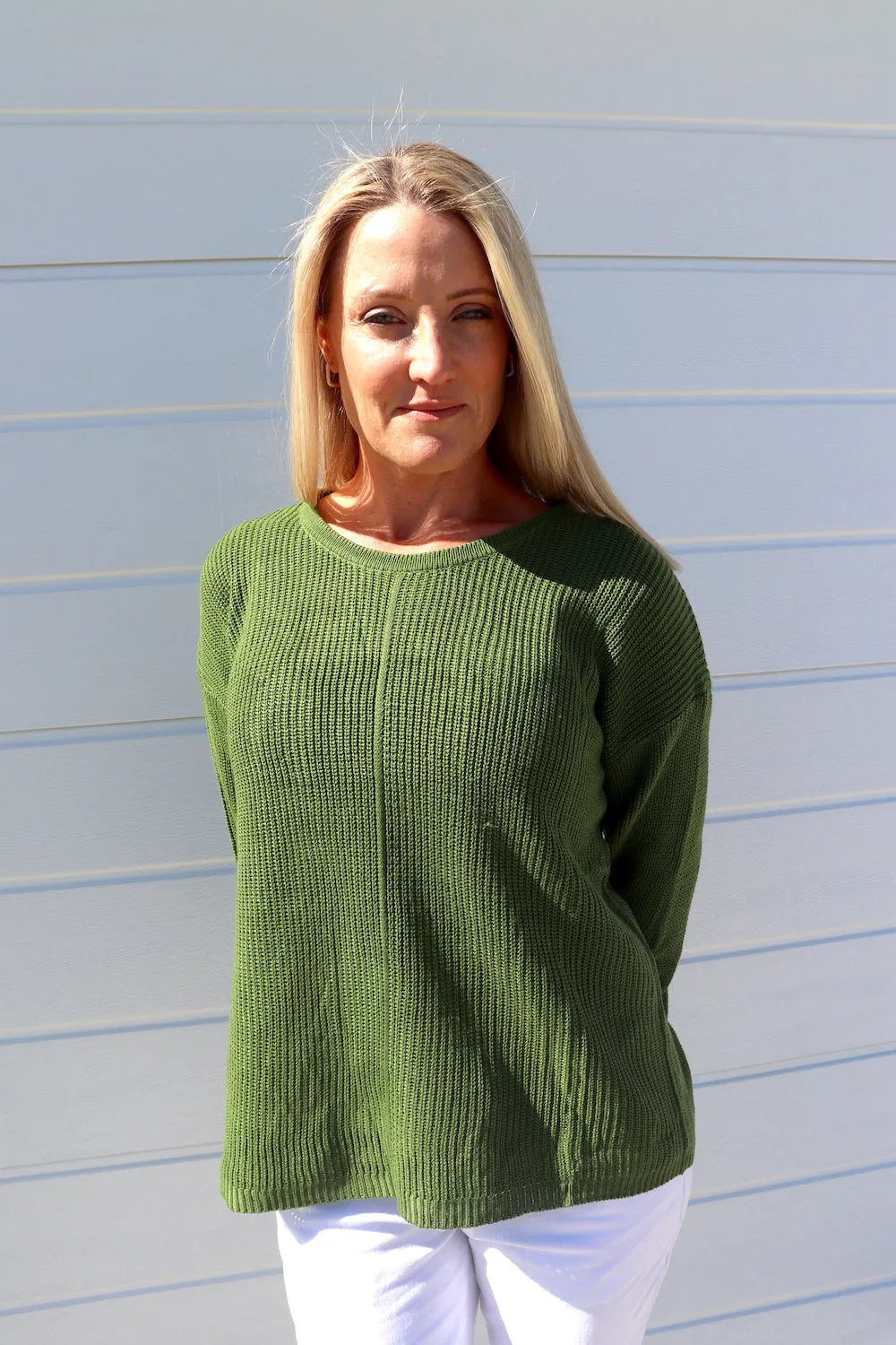 Zara Knit Sweater in Forest Green