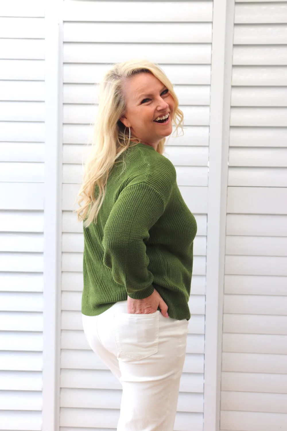 Zara Knit Sweater in Forest Green