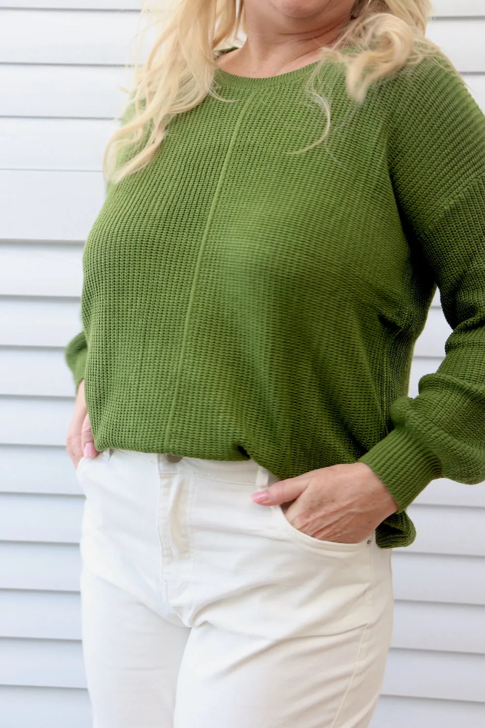 Zara Knit Sweater in Forest Green